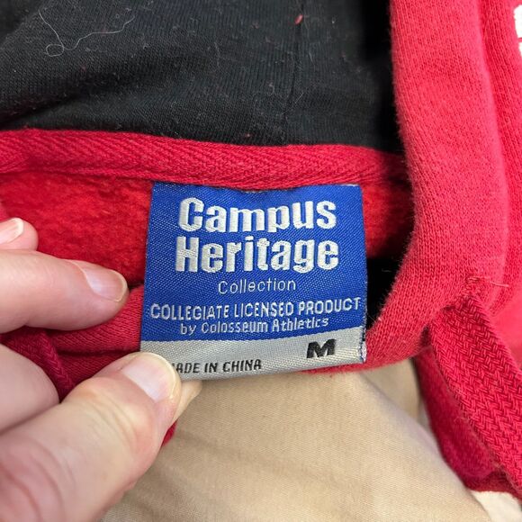 Wisconsin Badgers Campus Heritage Red Embroidered Pullover Hoodie Size M - Picture 8 of 13
